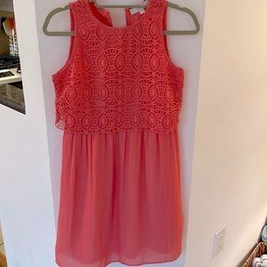 Loft Coral Sundress NWT, Lace Overlay, Size 2P